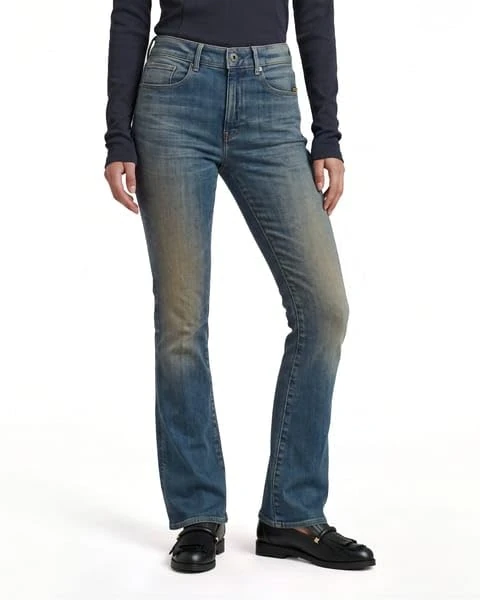 G-STAR Women's 3301 Flare Jeans, Colour Blue, Size: Waist 25, Inseam 32