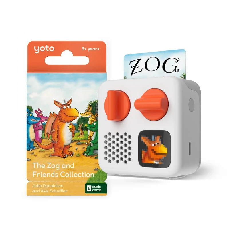 Yoto Mini (2024 Edition) + Zog & Friends Bundle – Kids Screen-Free Bluetooth Audio Player, All-in-1 Travel Device for Stories Music Podcast Radio White Noise Ok-to-wake Alarm Clock
