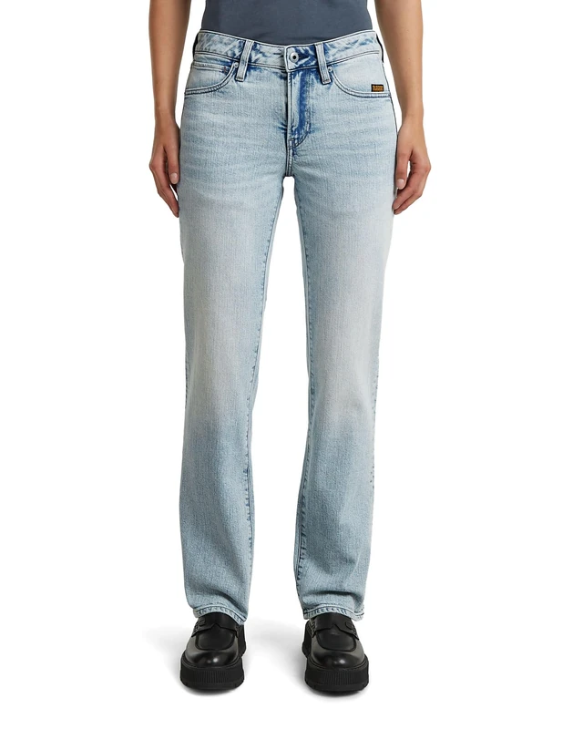 G-STAR Women's G-Low Straight Jeans, Colour Blue, Size: Waist 28, Inseam 34