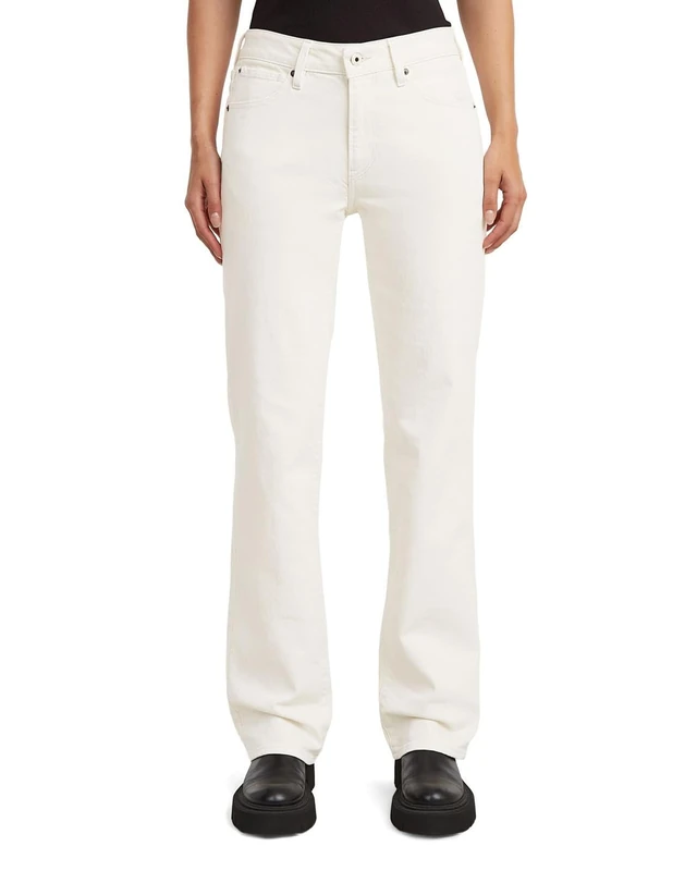 G-Star Women's G-Low Straight Jeans, Colour White, Size: Waist 27, Inseam 28