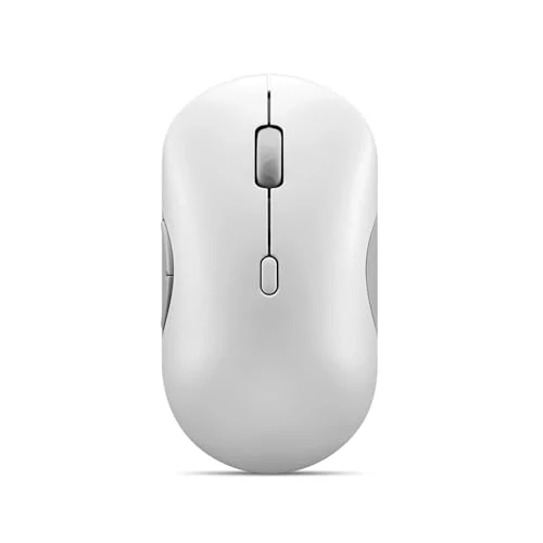 Lenovo 700 – Silent Wireless Multi-Device Mouse (Infrared Optical, USB Receiver, Bluetooth 5.3 Dual, Ergonomic, Ambidextrous, x1 AA Battery, Easy Change Between 3 Devices) - Seashell