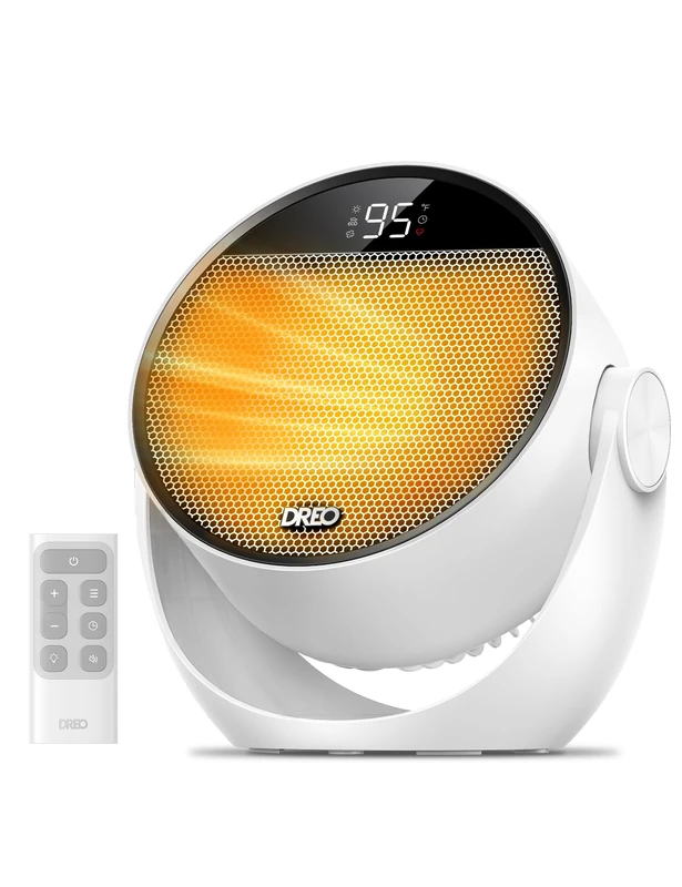 DREO Electric Heater, 1500W Portable Ceramic Fan Heater with Remote