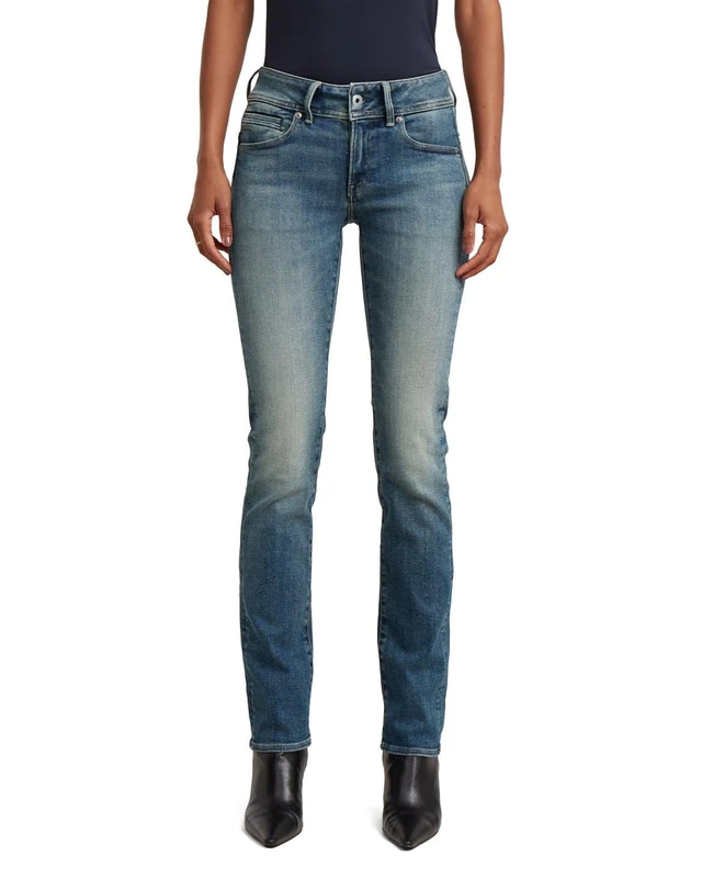 G-Star Women's Midge Saddle Straight Jeans, Colour Blue, Size: Waist 28, Inseam 34