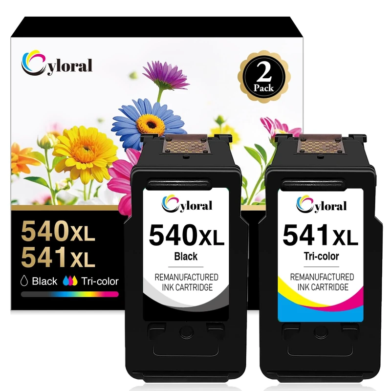 Cyloral PG-540XL CL-541XL for Canon 540 XL 541 XL Ink Cartridge for Pixma TS5150 TS5151 MG3650s MG3200 MG3550 MX475 MX515 MG3600 MG4250 MG4100 MG3250 MG3550 Black and Colour Printer Ink Replacement