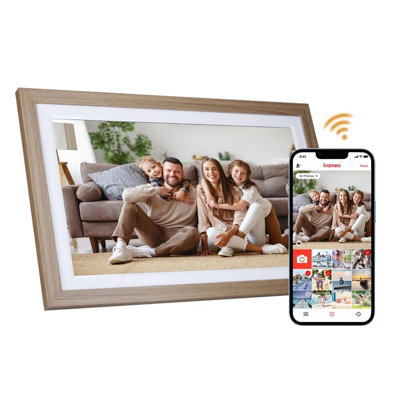 Rollei Smart Frame WiFi 212 Digital Photo Frame 21.5 Inch 1920 x 1080 IPS Touchscreen 32 GB Memory Wood Effect Oak
