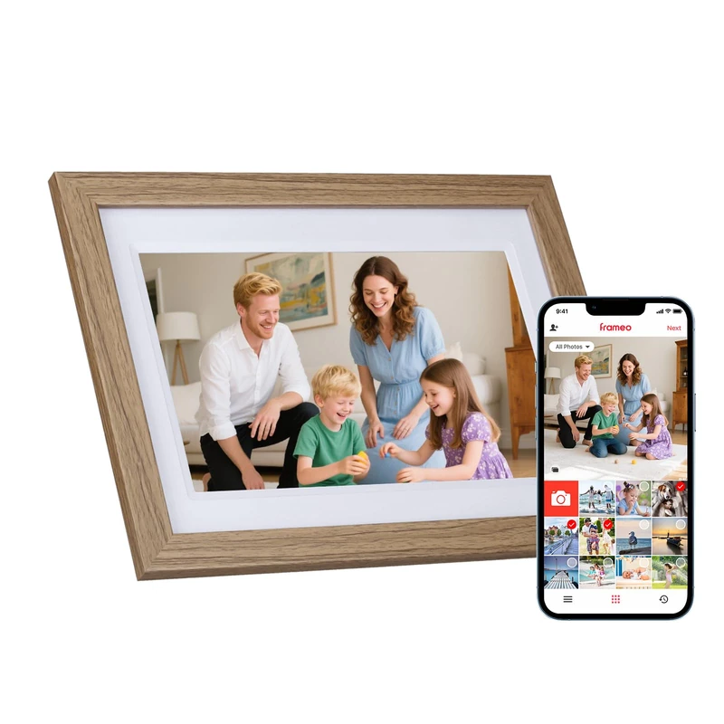Rollei Smart Frame WiFi 1010 Digital Photo Frame 10.1 Inch 1280 x 800 IPS Touchscreen 32 GB Memory Wood Effect Oak