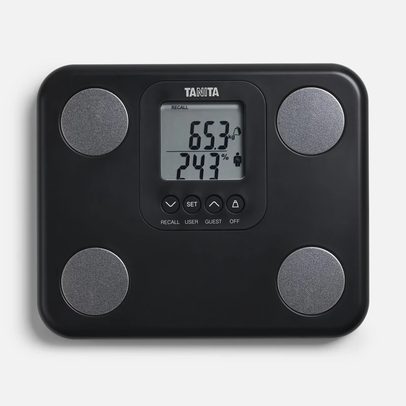 TANITA BC-730 Lightweight and Compact Body Composition Monitor with Travel Case, Inner Scan, Easy-to-Read Display, 9 Measurements – Black