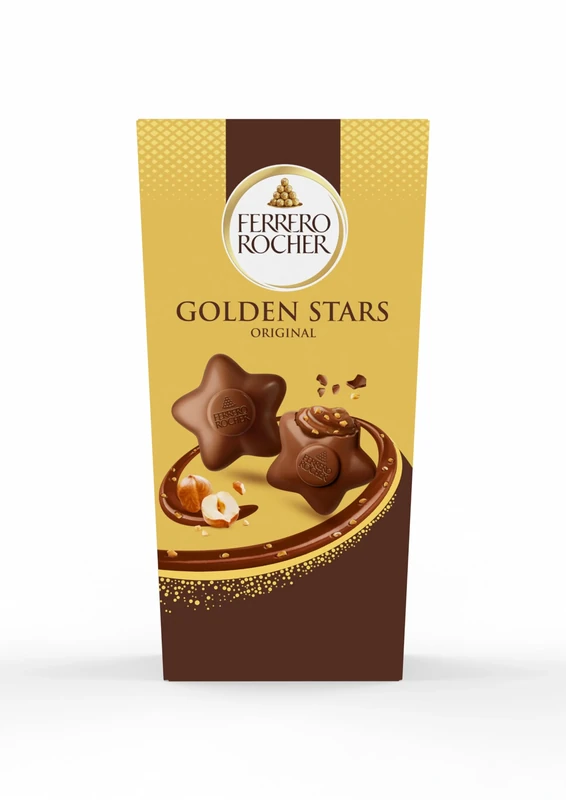 Ferrero Golden Stars Milk Chocolate and Hazelnut, Christmas Gifts, Treat, Sharing, 115g