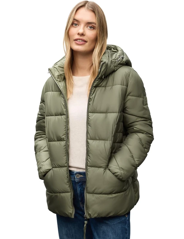 Street One Women's 2005314 Short Quilted Jacket, Lichen Green, 10