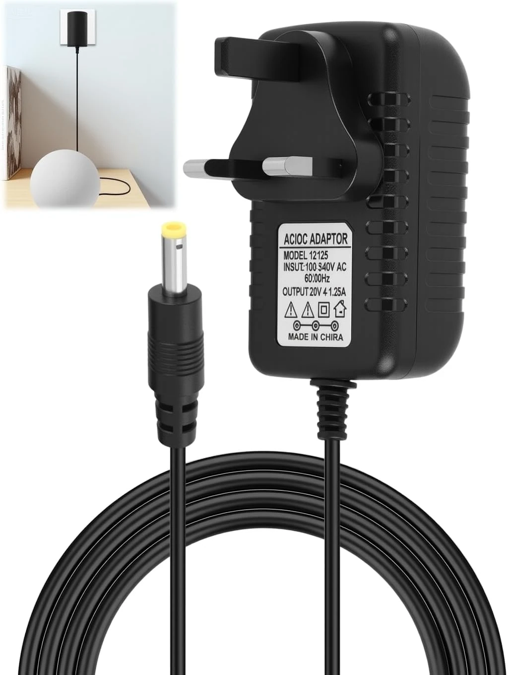 12V 1.25A 15W Power Supply Charger for Echo Dot 3rd 4th 5th Gen 4.0 * 1.7mm Power Cable Replacement for Kids Edition Show 5 1st 2nd Gen Clock Dot Spot Pop Fire TV Cube Adapter Charging Cord