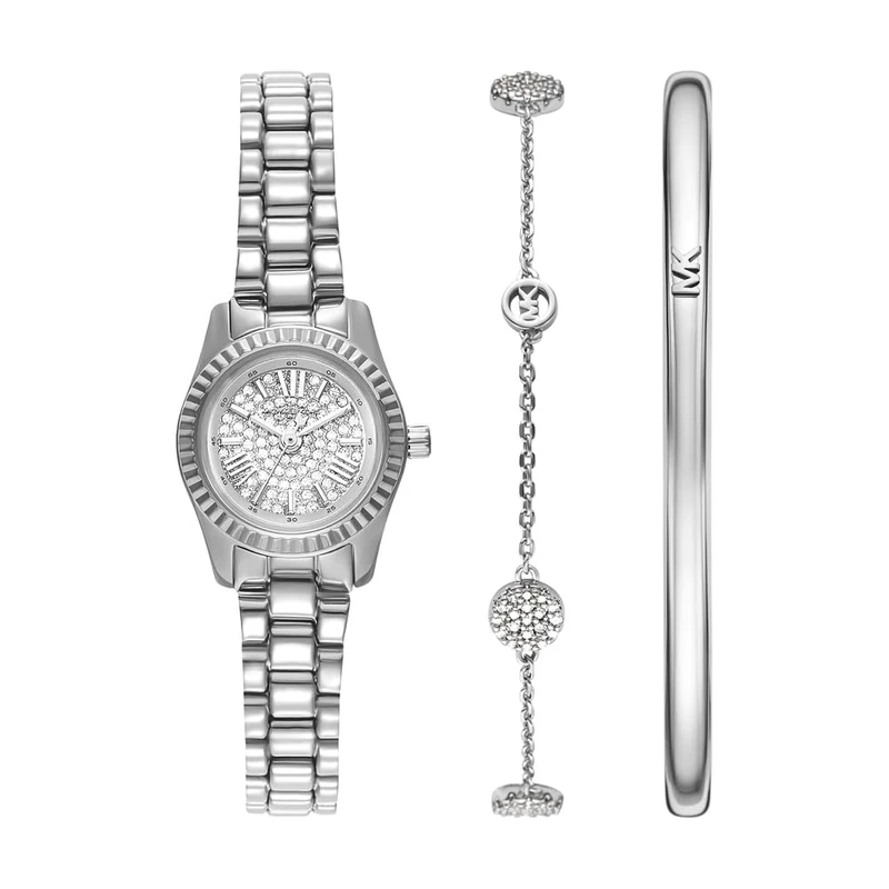 Michael Kors Lexington MK4948SET Silver-Tone Watch Set
