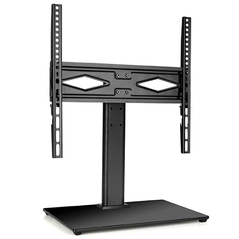 Futura Universal TV Stand, Swivel & Height Adjustable Table TV Stands for 24–60 Inch TVs, Tempered Glass Base Pedestal TV Stand with Bracket, Max VESA 400x400mm, 45kg Load & Cable Management