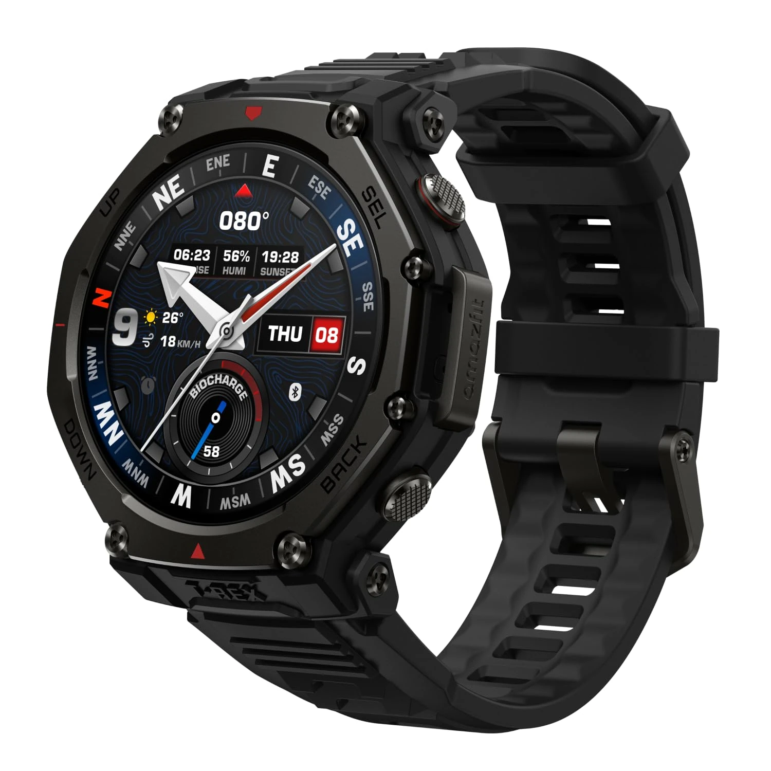 Amazfit T-Rex 3 Pro Outdoor Smart Watch 48mm Sapphire AMOLED Display, Ti Bezel, Dual Band GPS, Offline Maps, 25 Days Battery, Built-in Flashlight, 10 ATM, 180+ Sports Mode for Android & iPhone