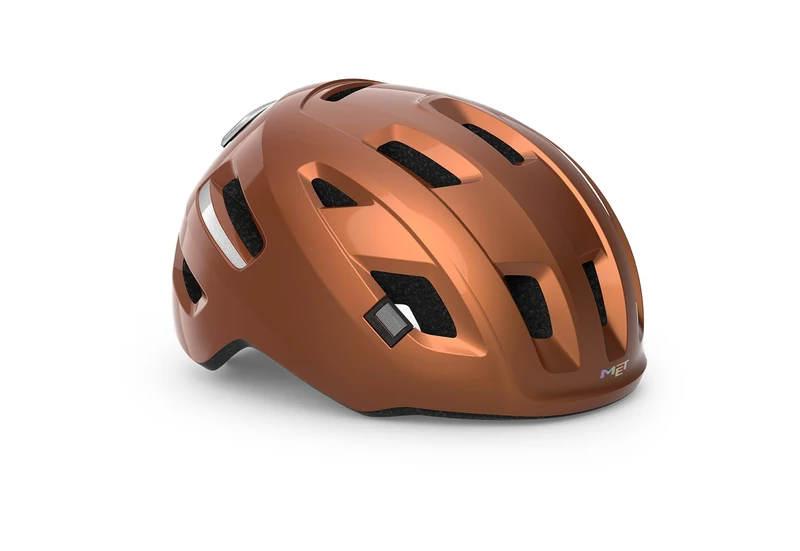 MET E-Mob Urban Cycling Helmet, Copper Glossy, Size 52-56cm