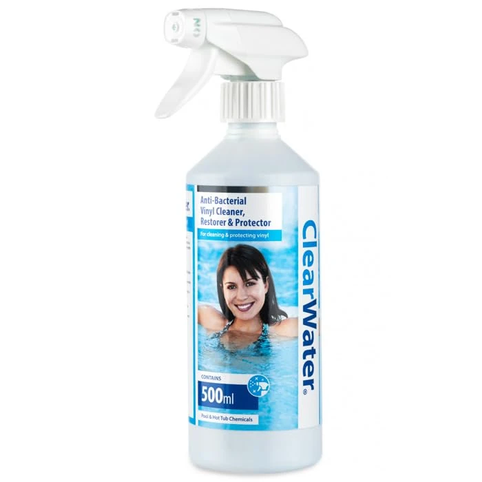 ClearWater 500ml Anti-Bacterial Cleaner, Hot Tub and Pool Vinyl Surface Spray Cleaner, Removes Dirt and Stains