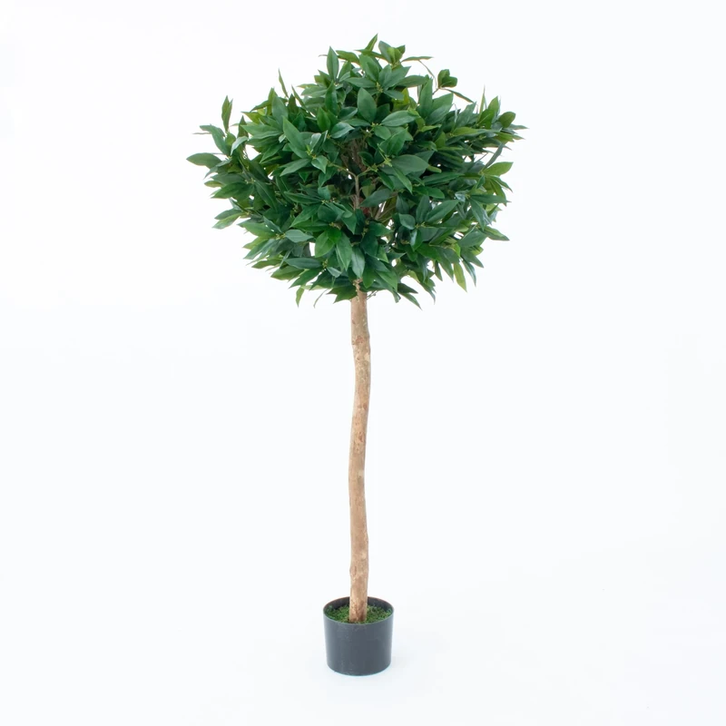 Artificial Bay Tree, Topiary Faux Trees, Premium Quality Real Wood Trunk and Natural Appearance Leaves and Berries, UV Protected, Indoor and Outdoor Use