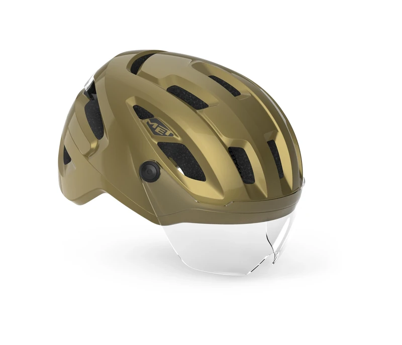 MET Intercity MIPS Urban Cycling Helmet, Gold Glossy, Size 52-56cm