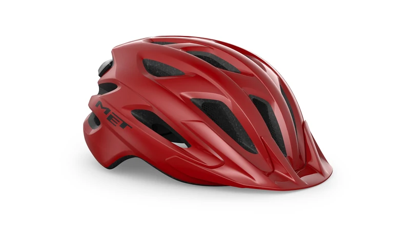 MET Crossover Cycling Helmet, Red Glossy, Size 52-59cm