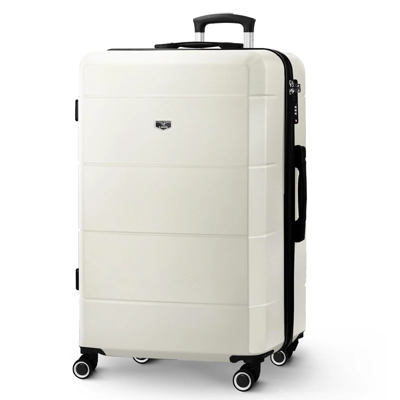 LUGG 28 Inch Jetset Suitcase Hard Shell Case 4 Wheel Travel bag Lightweight ABS Material with TSA Lock Approved for Travel with easyJet, British Airways, RyanAir, Virgin Atlantic, Emirates(75x49x29cm)