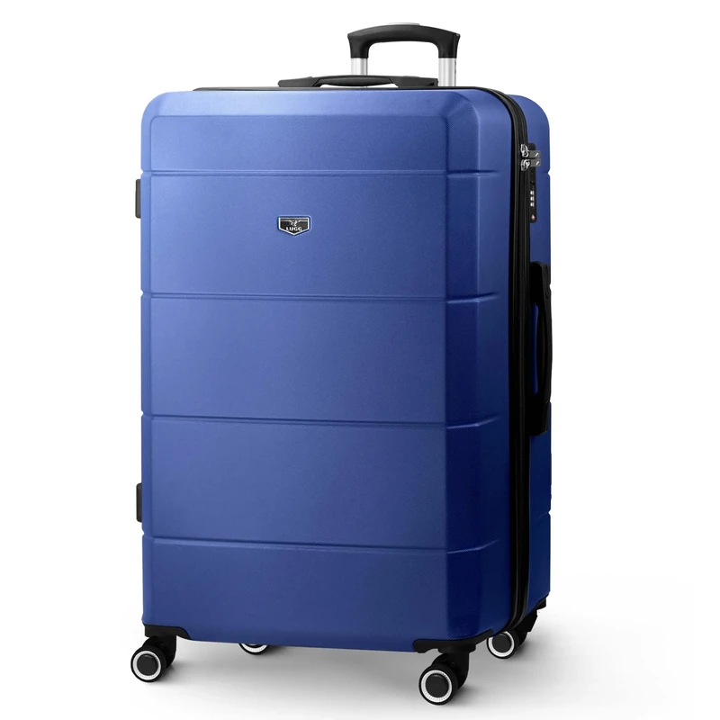 LUGG 28 Inch Jetset Suitcase Hard Shell Case 4 Wheel Travel bag Lightweight ABS Material with TSA Lock Approved for Travel with easyJet, British Airways, RyanAir, Virgin Atlantic, Emirates(75x49x29cm)