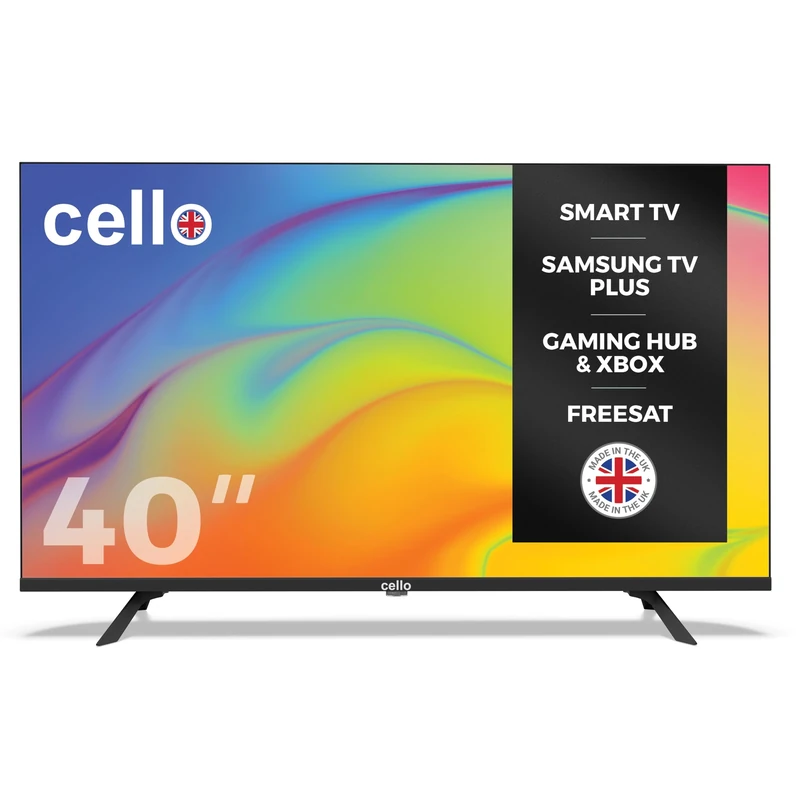 Cello C4025TZ Frameless 40 inch Full HD Large Smart TV Powered by Tizen Operating System Cloud Gaming without Console - Bluetooth, HDMI, USB & Wi-Fi Connectivity Made in UK