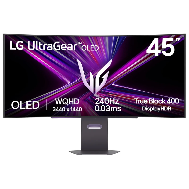 LG UltraGear OLED GX9 Gaming Monitor 45GX900A-B - WOLED Ultrawide QHD 1440p Curved 45 Inch, 240Hz, 0.03ms, DisplayHDR 400, Speakers, DP1.4(DSC), HDMI 2.1, USB- C