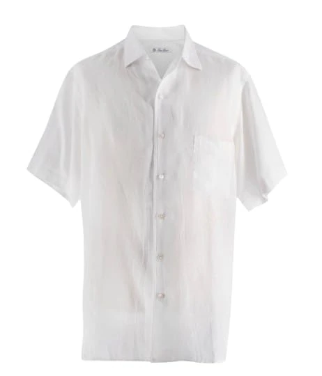 Loro Piana Pre-Loved Men's White Linen Shirt
