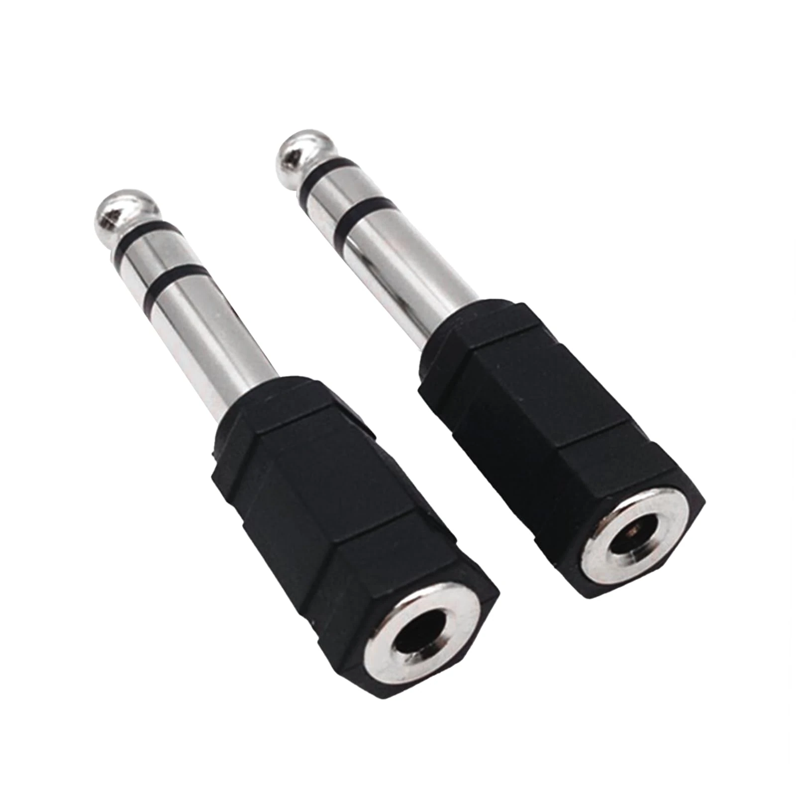 2 PCS Headphone Jack Adapter, 6.5mm Male to 3.5mm Female Audio Jack Plug, Headphone Adapter for Microphones, Digital Piano, Electric Keyboard, Speaker, Headphones to Audio (2Pcs Black)