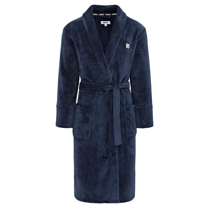 DKNY Men's Fleece Dressing Gown, Supersoft Fleece Robe with Shawl Collar and Deep Pockets, Fluffy and Comfortable, Mens Dressing Gown for Home