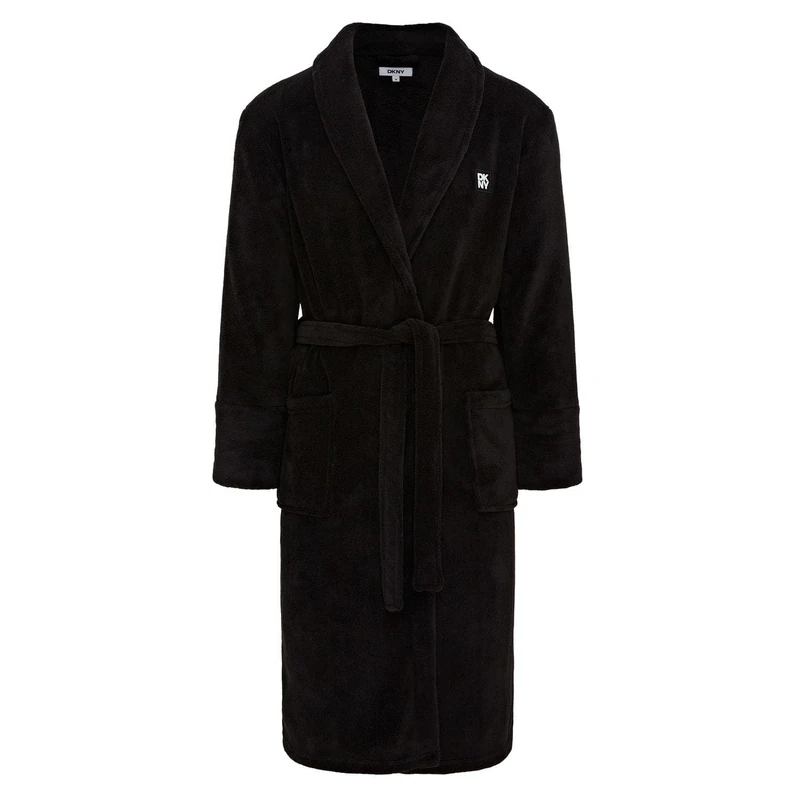 DKNY Men's Fleece Dressing Gown, Supersoft Fleece Robe with Shawl Collar and Deep Pockets, Fluffy and Comfortable, Mens Dressing Gown for Home