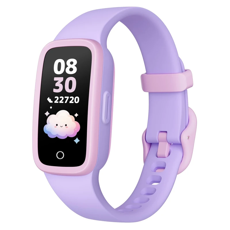 TICTIKY Kids Fitness Tracker Watch with Amoled Screen, Activity Tracker No Phone Needed, Heart Rate Sleep Monitor, 3ATM Waterproof, Pedometer, Alarm Clock, 3 Games, Step Counter Watch for Girls 5-10