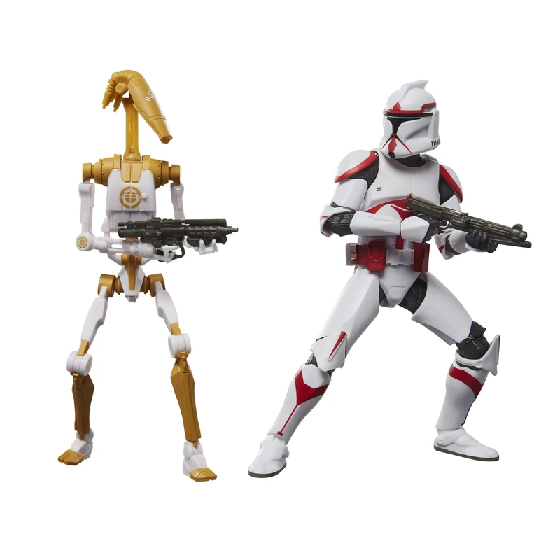 Star Wars The Black Series Phase I Assault Trooper & Battle Droid Officer, Battlefront II Premium Collectible 15-cm Action Figure 2-Pack