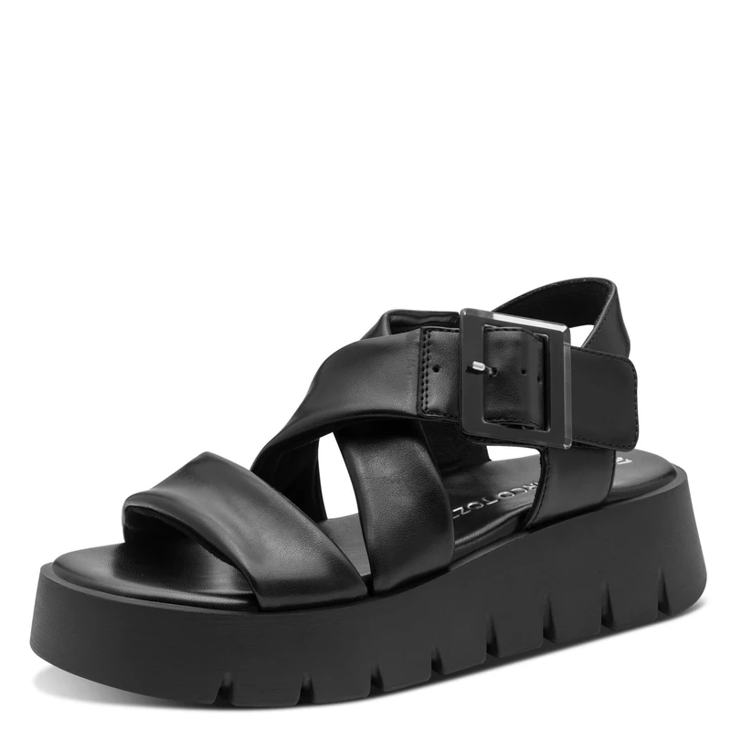 MARCO TOZZI women's sandal soft Feel Me footbed soft lining stylish, black (BLACK), 4.5 UK