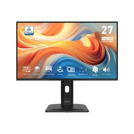 MSI Pro MP275PG E14 27 Inch FHD Professional Monitor 1920 x 1080 IPS 144Hz 1ms HDR Ready Eye Care Built-in Speaker HDMI 2.0 DP 1.2a Tilt Adjustable Height Vesa Support