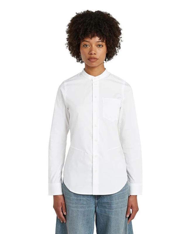 G-STAR Women's Slim poplin ls Shirt wmn, Size: L, Color White