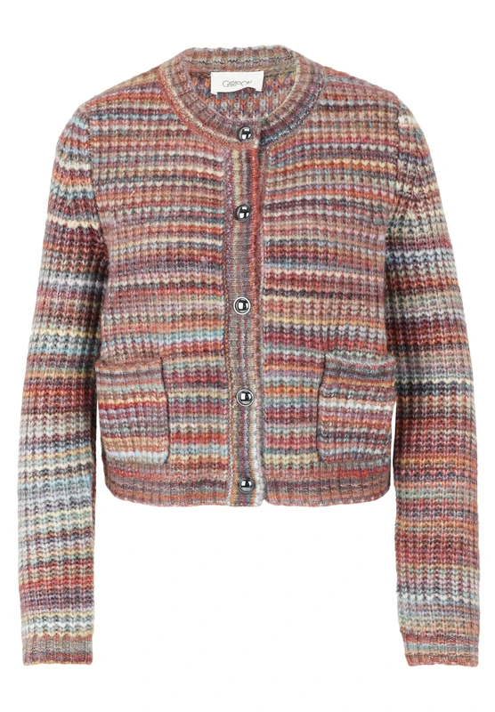 Cartoon Women's Crew Neck Cardigan, Pink/Green, 16 - Image 1