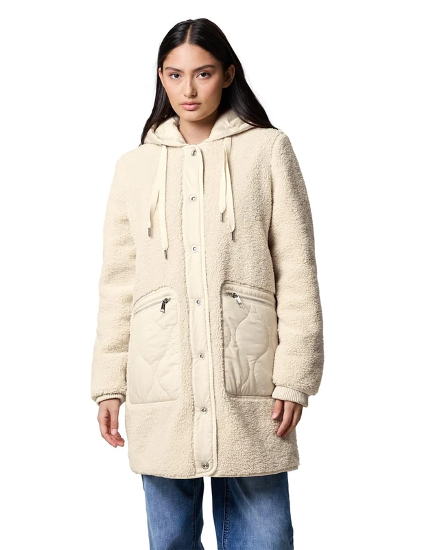 Street One Studio Women's 2005539 Teddy Coat with Hood, Savannah Sand, 12