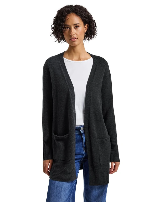 Street One Women's 2515457 Open Cardigan, Grey (Anthracite Blend), 12