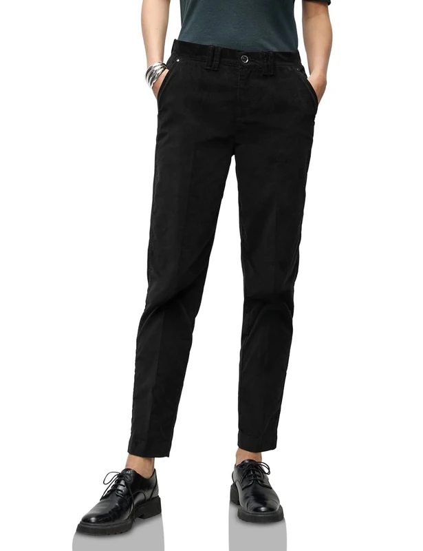 Street One Women's 3716673 Soft Chino Velvet, Black, 42W x 30L - Image 1