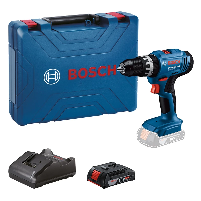 Bosch Professional 18V System Cordless Impact Drill Driver GSB 18V-25 (Screw Ø max. 10 mm, incl. 1x GBA 2.0Ah, 1x GAL 18V-20, Carrying Case) - Image 1