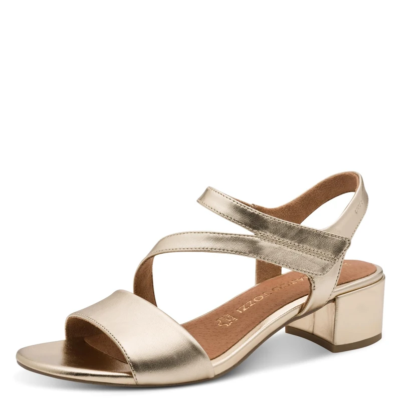 MARCO TOZZI women's sandal soft Feel Me footbed leather soft lining stylish, metallic (GOLD), 4 UK
