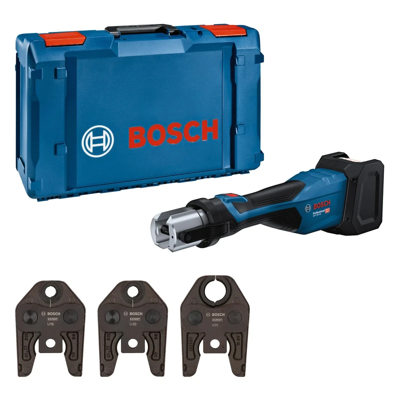 Bosch Professional 18V System Cordless Press Tool GPT 18V-32 (Power of 32 kN, Plastic Fittings up to 110 mm, Metal Fittings up to 54 mm, incl. Press Jaw Stand U16, U20, U25, XL-BOXX)