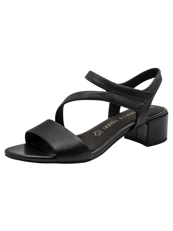 MARCO TOZZI women's sandal soft Feel Me footbed leather soft lining stylish, black (BLACK), 4.5 UK