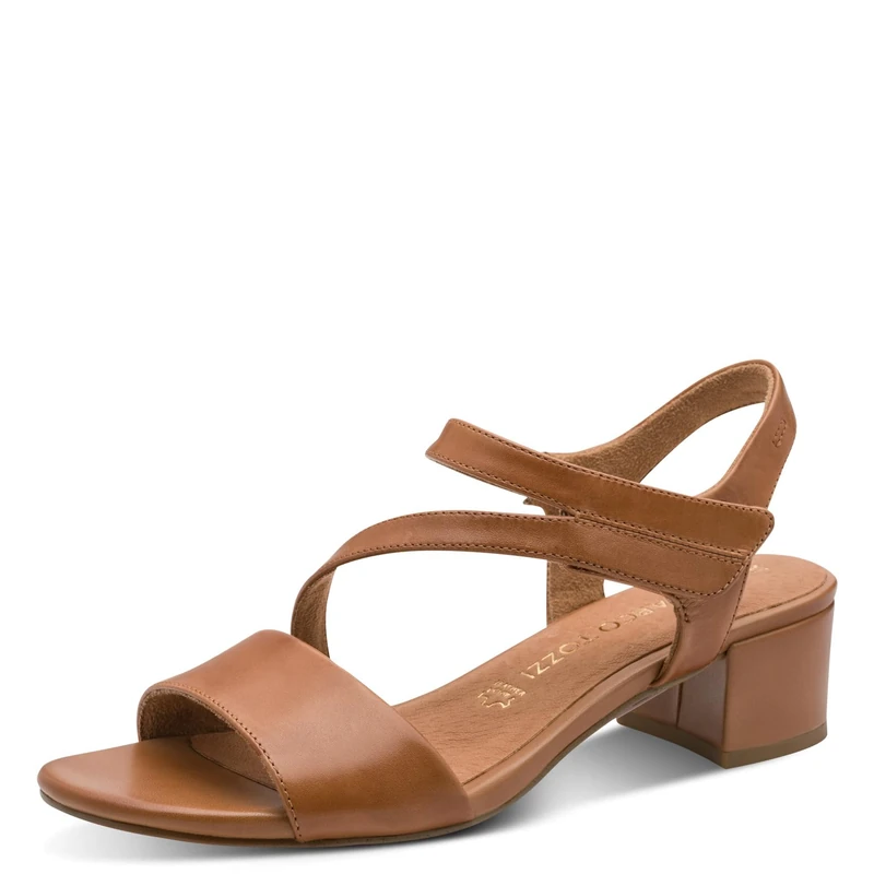 MARCO TOZZI women's sandal soft Feel Me footbed leather soft lining stylish, brown (COGNAC), 5.5 UK - Image 1
