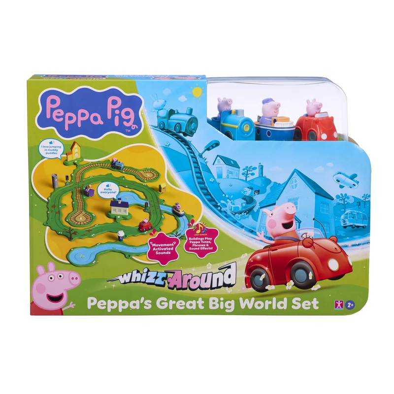 Peppa Pig Whizz Around Peppa’s Great Big World Set, Motorised Vehicles, Track Toys, Pre-school Toys