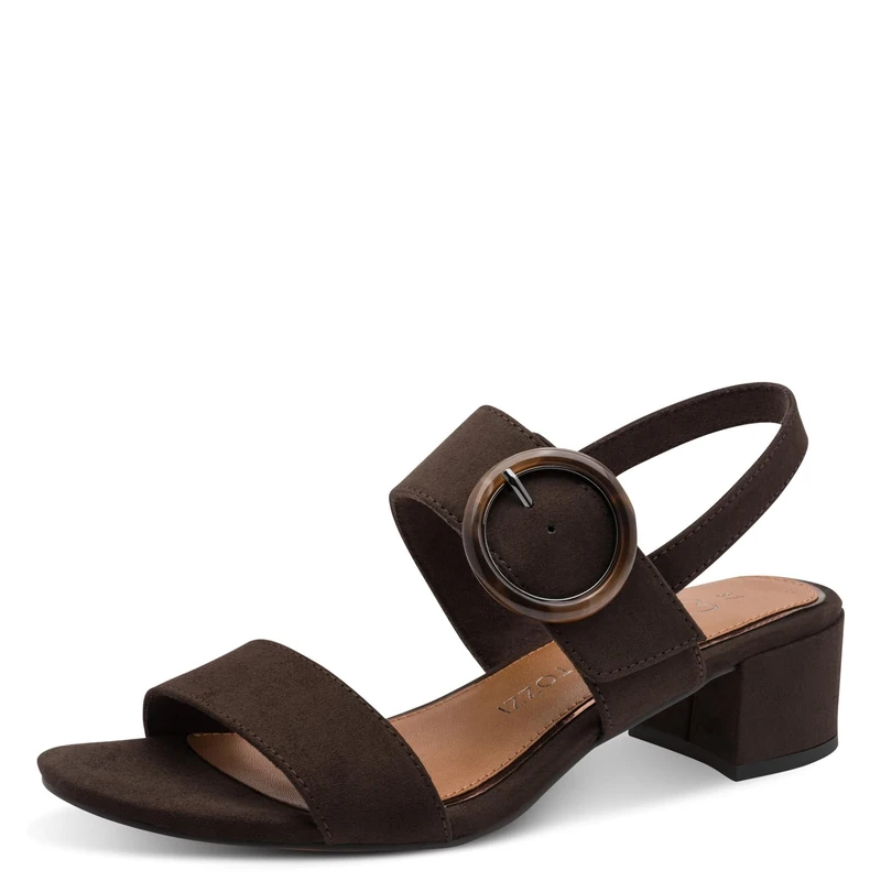 MARCO TOZZI Women Sandal soft Feel Me footbed Vegan soft lining Stylish, brown (MOCCA), 7.5 UK