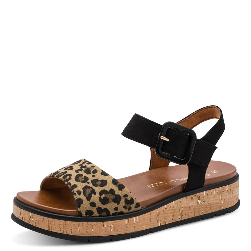 MARCO TOZZI Women Sandal soft Feel Me footbed Vegan soft lining Fashionable, black (BLACK COMB), 5.5 UK - Image 1