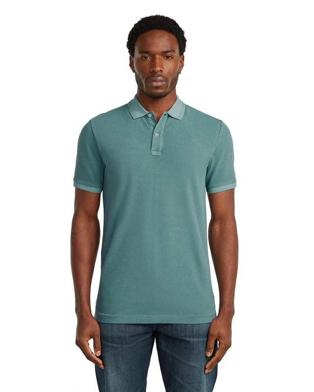 G-STAR Men's Dunda Overdyed Slim Polo, Size: XS, Color Blue