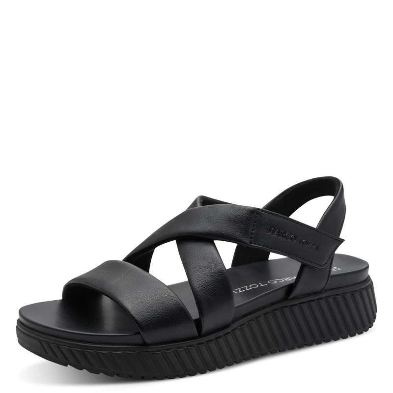 MARCO TOZZI women's sandal soft lining Vegan Vegan, black (BLACK), 7 UK
