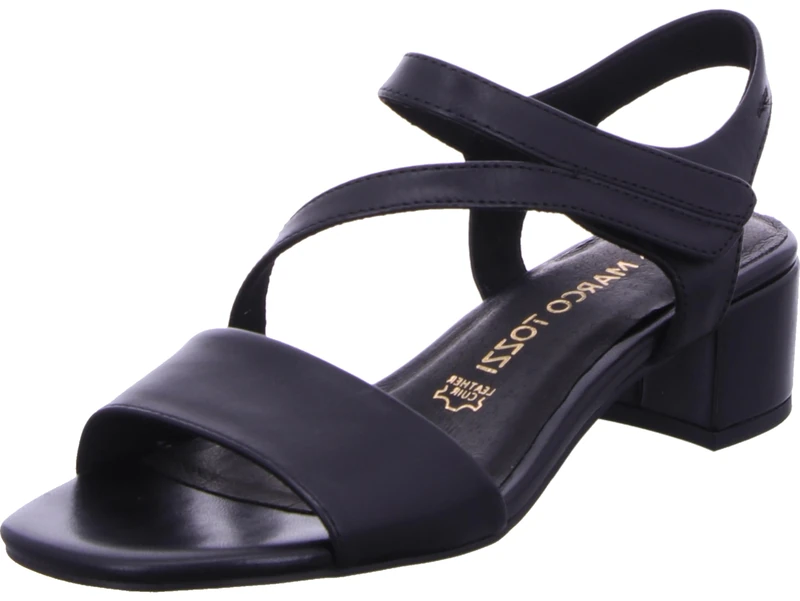 MARCO TOZZI women's sandal soft Feel Me footbed leather soft lining stylish, black (BLACK), 7 UK